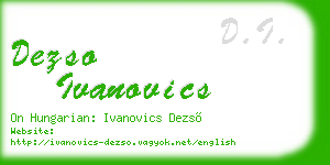 dezso ivanovics business card