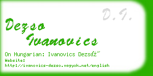 dezso ivanovics business card